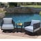 International Concepts Outdoor 3 Piece Patio Furniture Set with an End Table and 2 Swivel Rocking Chairs KODOT-12RE-201SW-2 - alternate 3